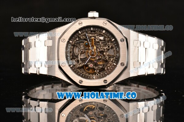 Audemars Piguet Royal Oak 41MM Asia Automatic Full Steel with Silver Markers and Skeleton Dial - Click Image to Close